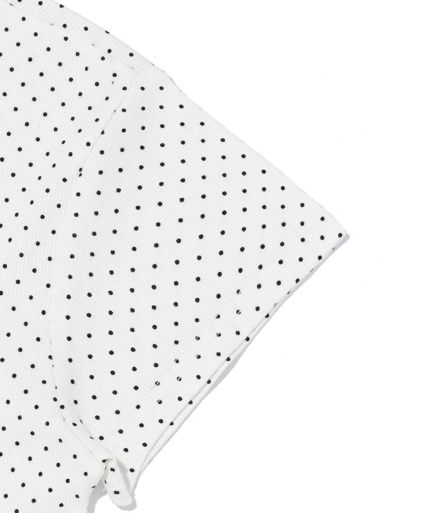 Beullaengkiteu Dot Pattern Ultra Short Sleeve Tee (White)