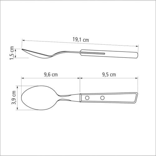 Tramontina Wooden Handle Table Spoons, 19cm, Traditional Style, Set of 3, Blister Pack, Lightweight, Natural Wood, Made in Brazil, 22203/300 TRAMONTIN