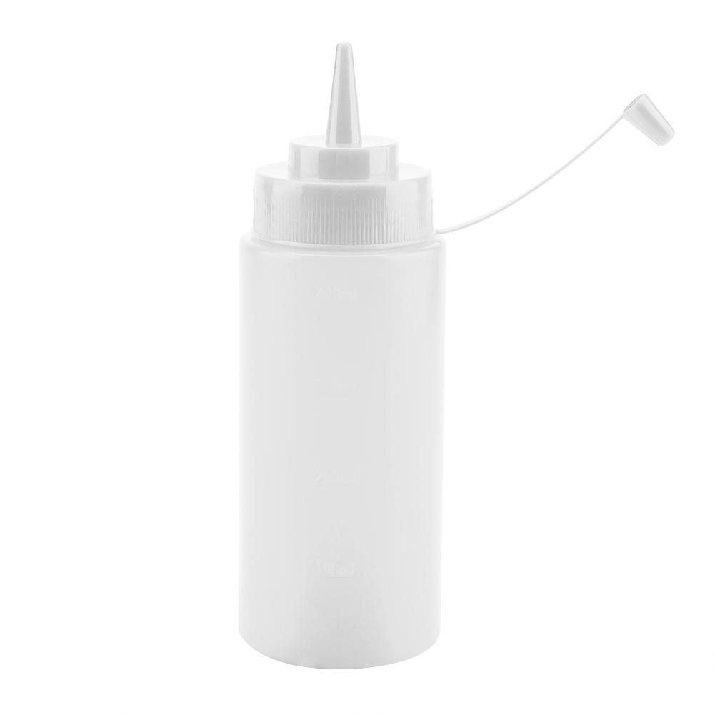 460ml 10pcs Set Plastic Condiment Dispenser for Sauce Oil Cream Vineger (White)