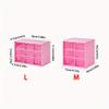 1pc-New Transparent Girl Pink Table Top Leather Band Hair Ornament Small Items Large Capacity Compartment Drawer Storage Box