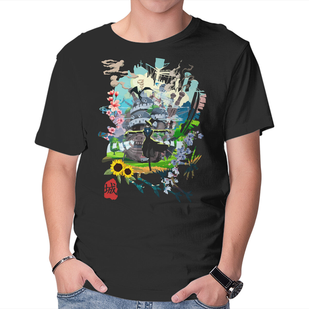 Unisex Crew Neck T-Shirt The Magic Castle Graphic Short Sleeve Casual Tee XXXXL