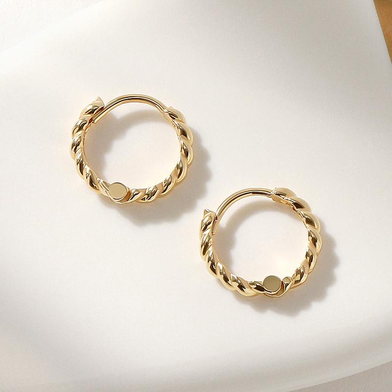 Mcel 14K/18K Mild Twist Ring Earrings