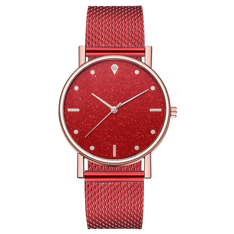 Simple Starry Sky Silicone Mesh Belt Watch, Gypsy Star Quartz Women S Fashion Watch красный