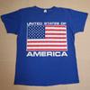 Vintage 90s Blue USA American Flag T-shirt Mens S Single Punk Grunge Ironic Y2k