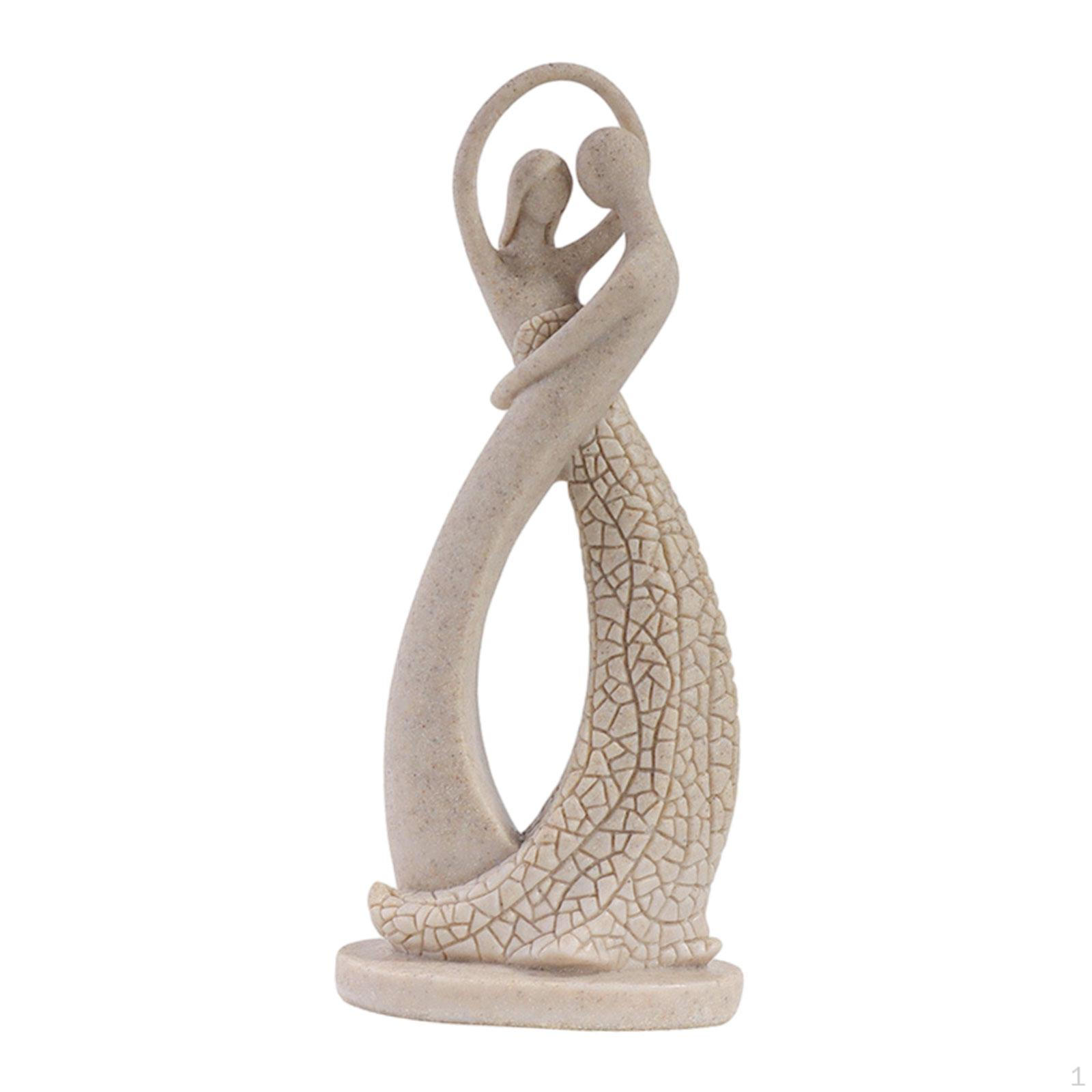 

Abstract Figure Ornaments Hugging Couple Statue Decor 11.6cmx5.7cmx20cm