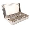 Scatola per Condimenti in Acciaio Inossidabile 8 Scomparti Contenitore per Condimenti Scatola Porta Condimenti con Coperchio per Cucina