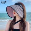 8472 Summer UV protection face covering sun protection hat two-color empty top hat children surround shell large brim sun hat