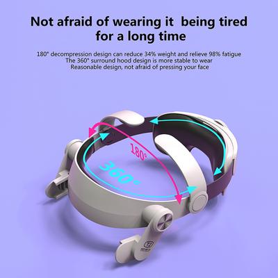 Alça de cabeça ajustável Elite para Oculus Quest 2 Design dobrável Design de equilíbrio Melhora o conforto para acessórios Oculus Quest 2 Vr