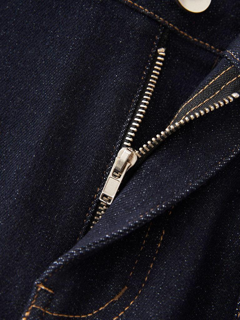 Retro Hong Kong Styl Vysoký Pas Džínová Midi Sukně s Rozparkem pro Ženy - Letní Nová Kolekce