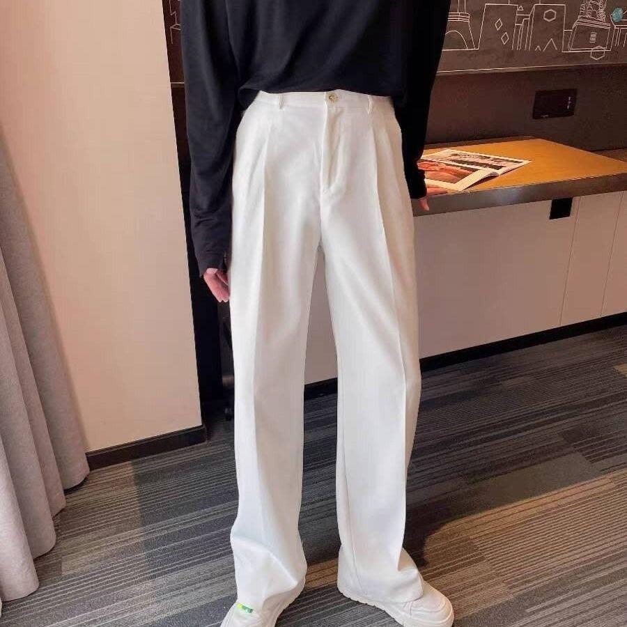 Luxurious Korean-American Style Men's Micro-Flare Suit Trousers
