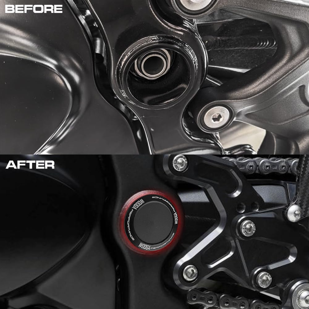 WOOGA Motorcycle Frame Hole Decorative Frame Covers for Kawasaki Z 900RS 2018 2019 2020 2021 2022 2023 2024 Covers, Caps, Z900RS/Cafe Z-900-RS (Black)