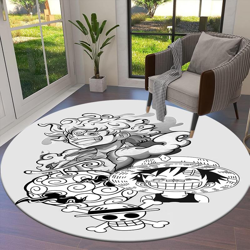 Luffy D Round Area Rug Carpet Rug For Living Room Bedroom Sofa Playroom Decor Nonslip Floor Mat