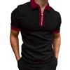 Trendy Geometric Print Short Sleeve Half-Zip Polo Shirt