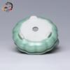 Zisha Succulent Flower Pot Ceramic Incense Burner – Glazed, Creative Desktop Bonsai Planter, Handmade, for Office Decor.