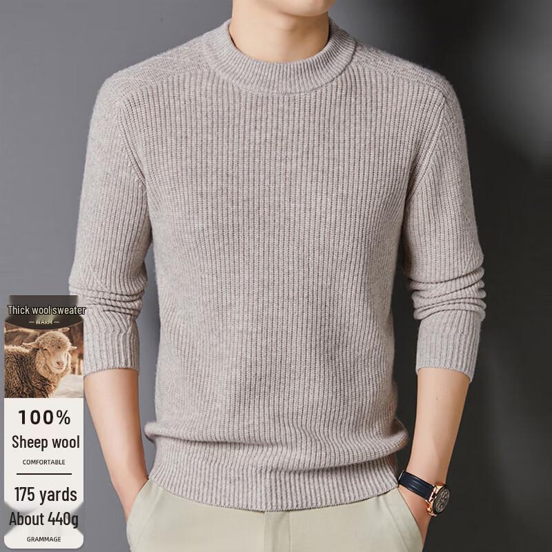 

Men s Autumn/Winter Pure Wool Round Neck Sweater FXT6449 L (175)