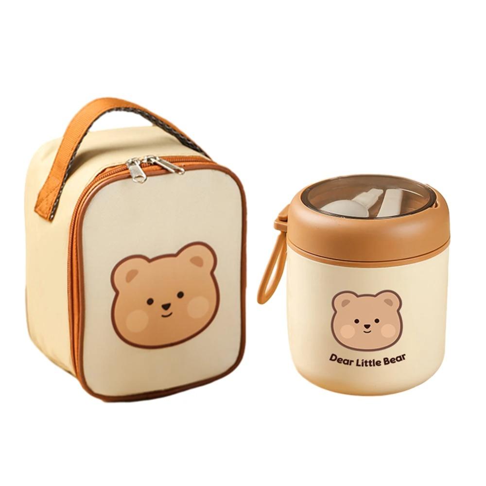 304 Stainless Steel Cute Thermos Flask Bear Warmer Food Container Porridge Soup Container  for Kids