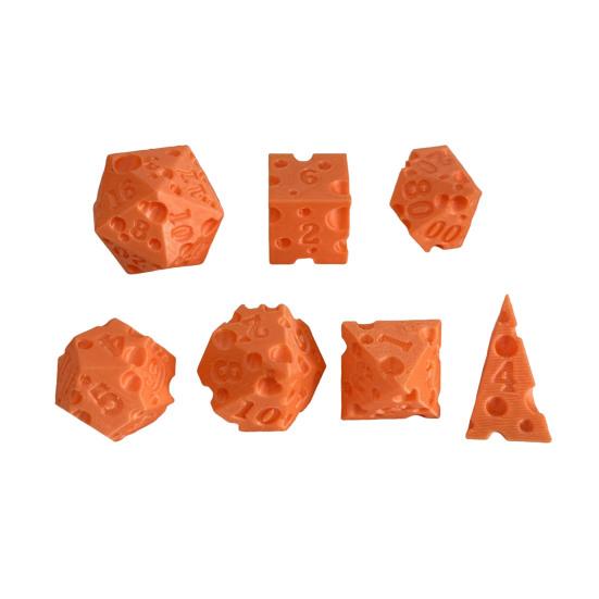 7Pcs/Set Cheese Dice D4/6/8/10/12/20 Multi-side Gaming Dice Adults Family Night Party Polyhedral Dice Board Game Essentials