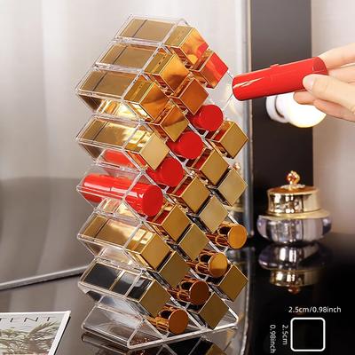 Multifunctional Makeup Organizer Box, Transparent Acrylic Lipstick Storage Solution, Durable Cosmetic Display Rack