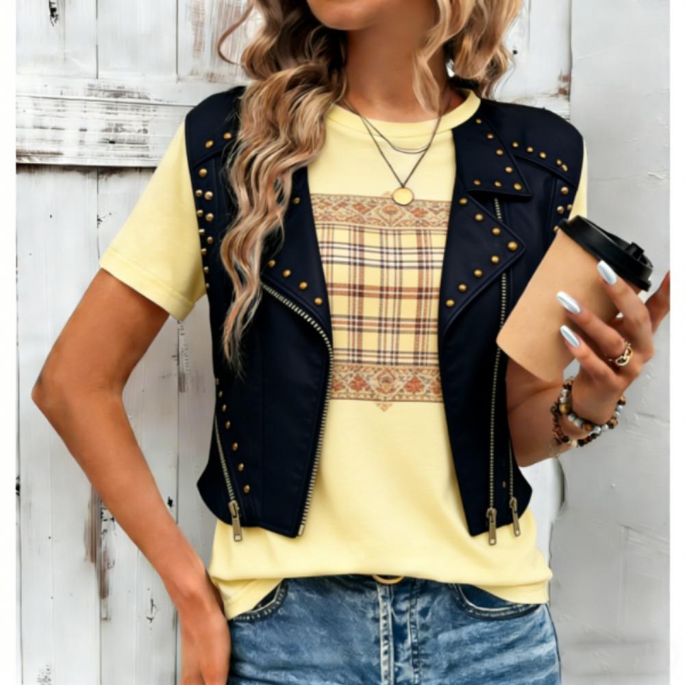 Europe and America Fashion Funny Vest 3D Print Women T-shirts Streetwear Summer Casual Short Sleeve O-neck Women Tees Tops Clothing