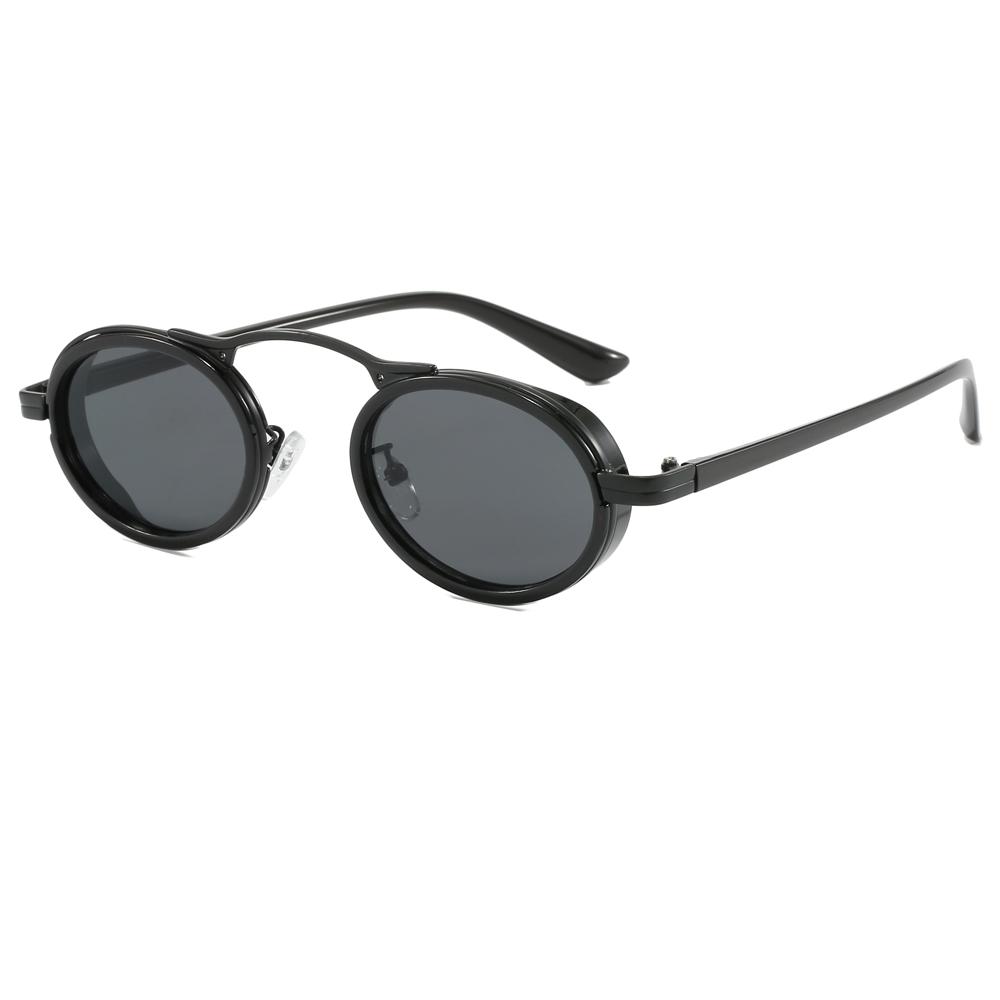 Superhot Eyewear 11318 Fashion 2023 Retro Luxury Metal Steampunk Style Small Oval Sunglasses