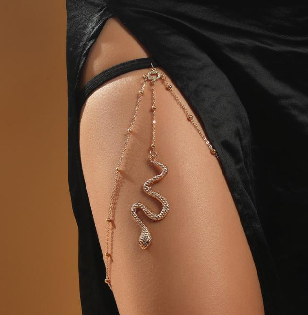Jewelry 2021 Creative Elastic Snake Long Leg Chain Female Bohemian Trend Multi-layer Chain Jewelry Bracelet on the Leg #0735