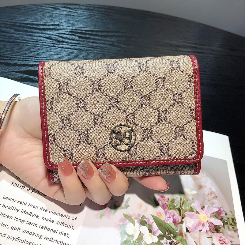2025 New Short Wallet Genuine Leather Women Wallets Brand Designer Purse Two-toned Cowhide Billfold Triumphal Arch Card Holder