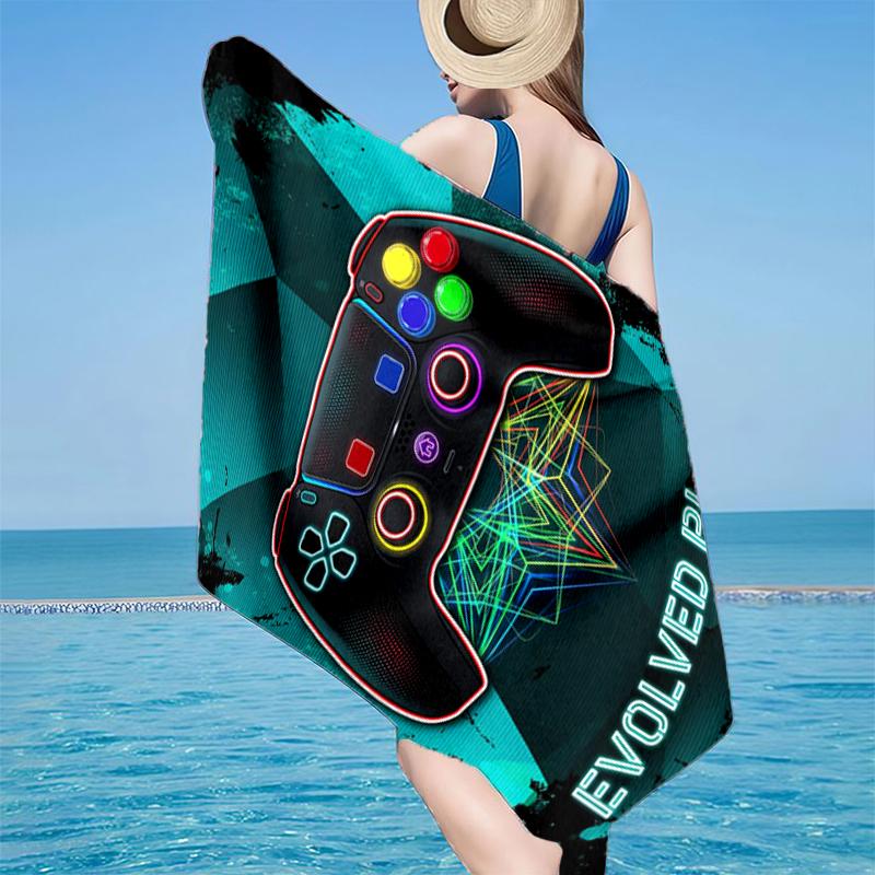 Buntes Gaming-Abenteuer Strandtuch, Superweiche Mikrofaser, Geschenk für Sie/Ihn, Geburtstag, für Pool, Strand, Reisen, Heimdekoration Fan-Geschenke