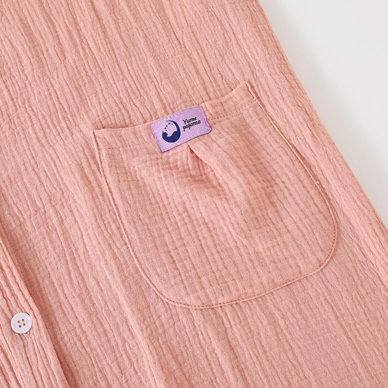 Double-Layer Gauze Cotton Hooded Cardigan Robe Pajamas