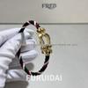 Bracciale Unisex Fei Family in Oro 18K Placcato, Ferro di Cavallo e Nodo Cinese Intrecciato, Bicolore in Nylon