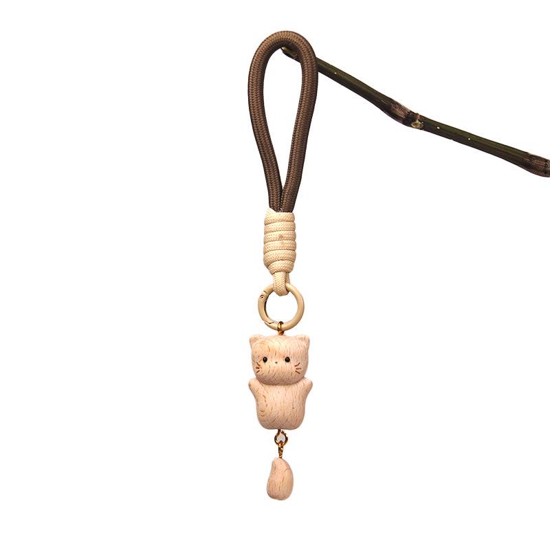 

Брелок-подвеска ручной работы из дерева дзельквы в форме рыбьего хвоста - Деревянное украшение на удачу для Фестиваля шопинга Двойной 11.