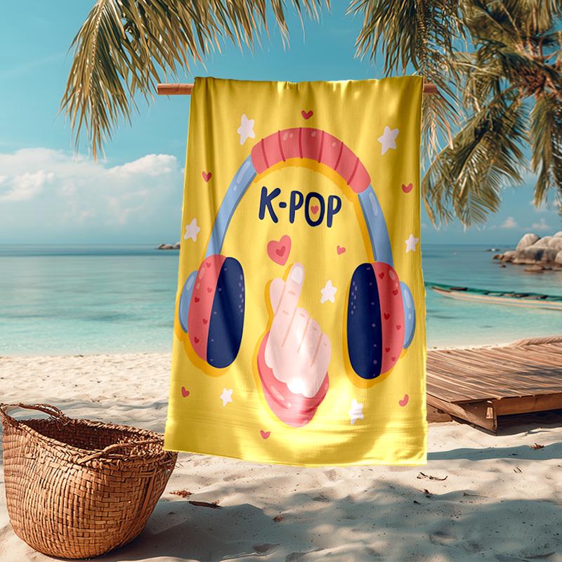 KPOP Fashion Beach Towel: Ideal for Summer Adventures Soft, absorbent and quick drying suitable for swimming and bathing