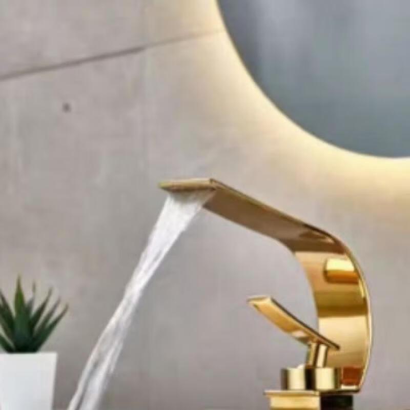 Copper Hot & Cold Waterfall Basin Faucet