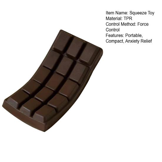 Slow-Rising Chocolate Squeeze Toy Realistic TPR Fidget for Stress Relief Portable Decompression