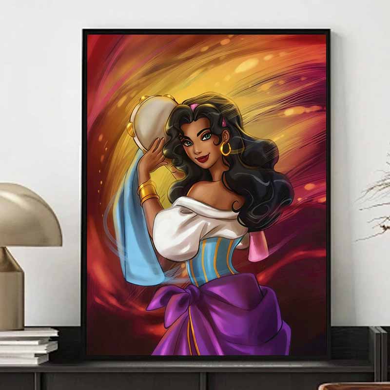 Disney Diamantmalerei 5D DIY Esmeralda Illustration Aus Der Glöckner von Notre Dame Kunst Mosaik Stickerei Dekoration Kreuzstich Geschenk