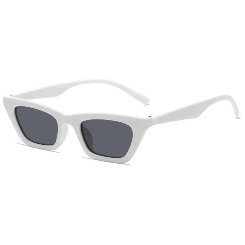 Retro Cat Eye Solbriller UV400 Shades Vintage Små Trekant Solbriller Hip Hop Briller Kvinner Kvinnelige Trendy Briller
