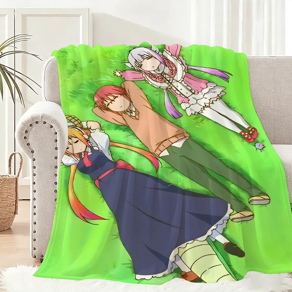 Anime M-miss K-kobayashi's Dragon Maid Throw Lightweight 240g Flannel Blanket Soft Skin-friendly for Summer Cooling