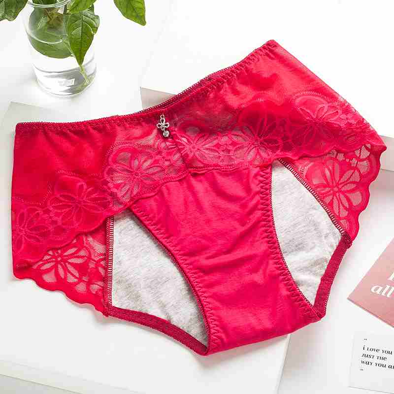 

Женское нижнее белье для физиологического периода, герметичное санитарное хлопковое нижнее белье, кружевные дышащие физиологические брюки со средней талией XL