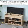 Shoe Cabinet Shoe Bench 2-Level Storage, Niche + Built-in Chest with Cushion Beige Grey