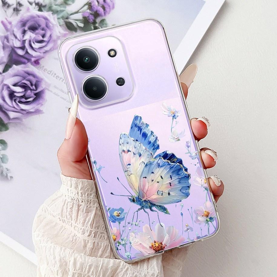 For Xiaomi Redmi 15C 5G Case 2025 Popular Flower Soft Silicone Transparent TPU Phone Cover For Redmi15C 5G Poco C85 173mm Bumper