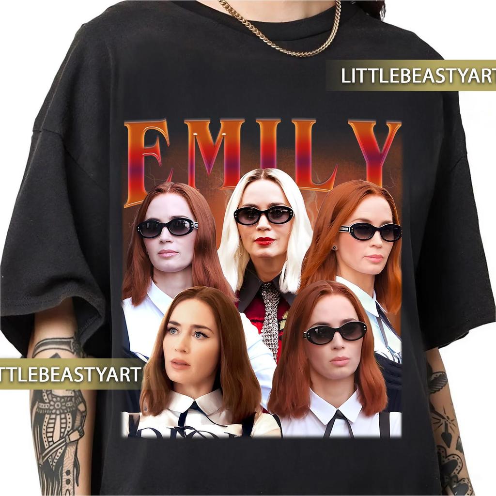 Emily Blunt als Emily Retro 90er Jahre Stil Vintage Rap T-Shirt