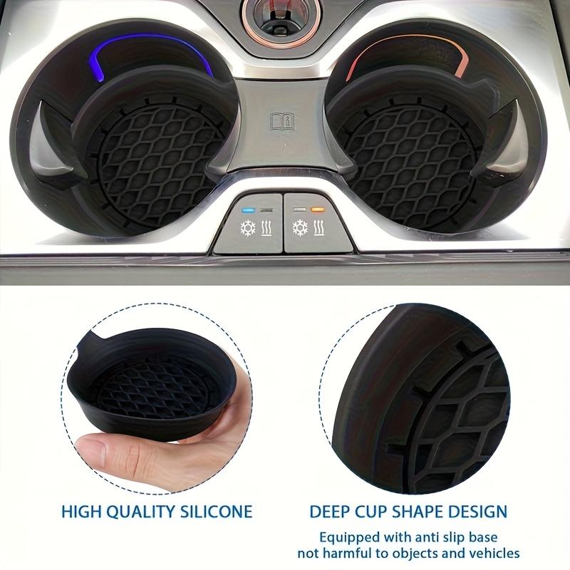 2pcs Non-slip Car Water Cup Pad Diamond Silicone Mat for Bottle Holder Coaster Auto Interior Anti-skid Cup Holders Thickened