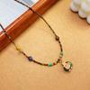 Vintage Tiger Eye Stone Necklace with Gilded Rocking Horse Pendant - 2025 Elegant Design Clavicle Chain.