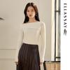 Women's Slim-Fit Merino Wool Asymmetrical Neck Knit Sweater