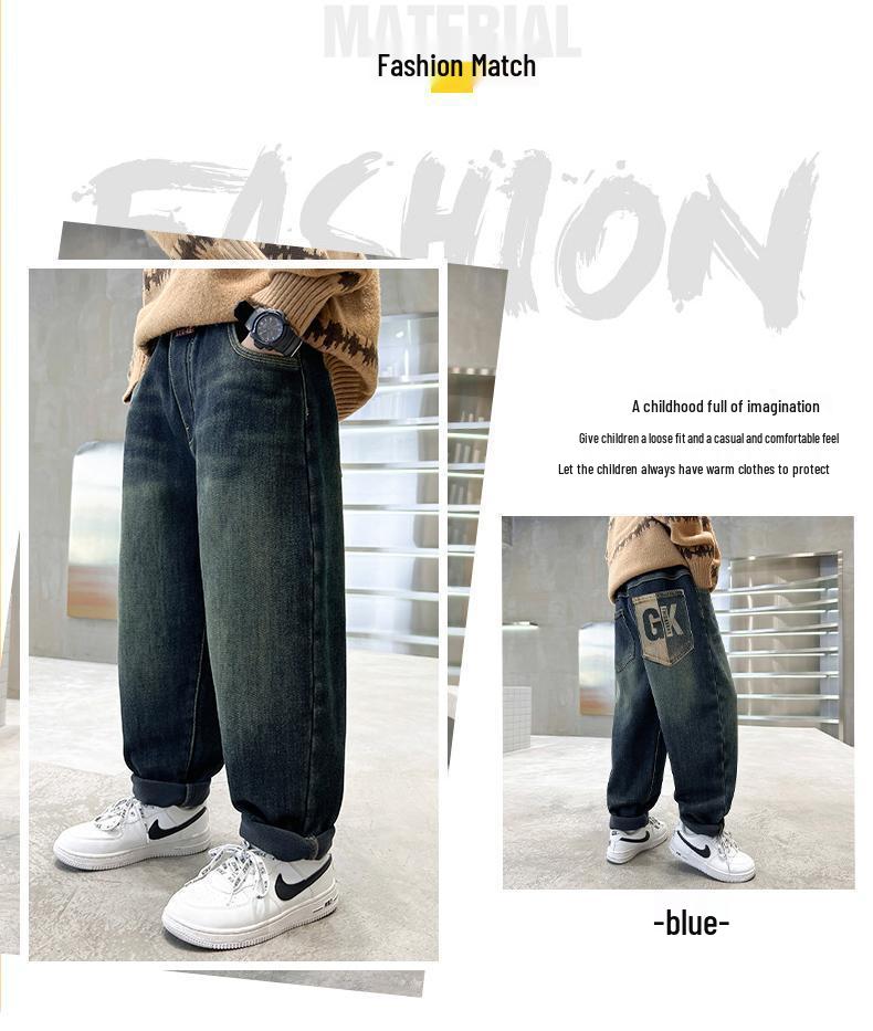 Boys' Loose Fit Jeans - Autumn/Winter 2025 Collection, Casual Medium & Large Sizes