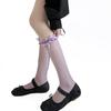 Summer Ultra-thin Transparent Long Socks Stockings Bandage Bow JK Girls Knee Socks Polka Dot Lolita Ruffle Socks Women Stockings