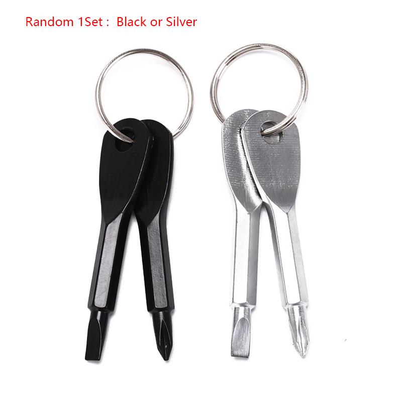 

2Pcs/set Multi Tool Key Ring Screwdriver Outdoor Pocket Tool Set With Keychain