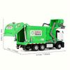 Alloy Driver's Room Sanitation Vehicle Toy Set - with Sound and Light Effects, Simulation Garbage Truck Model with 4 Trash Cans