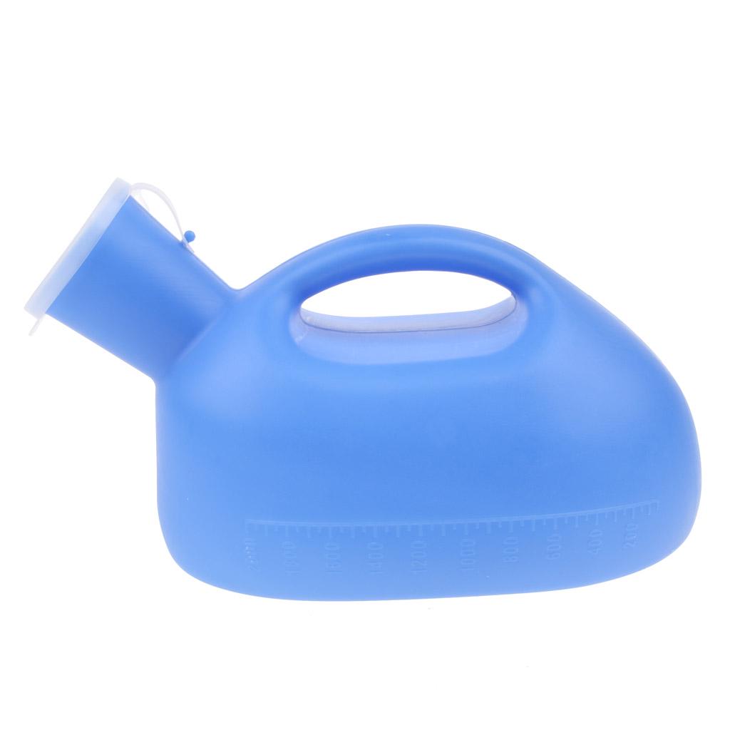 Urinals for Men 2000ml Thick Plastic Mens Bedpan Bottle with Lid - Spill Proof Urinary Bottle Male Urinal Pee Bottle