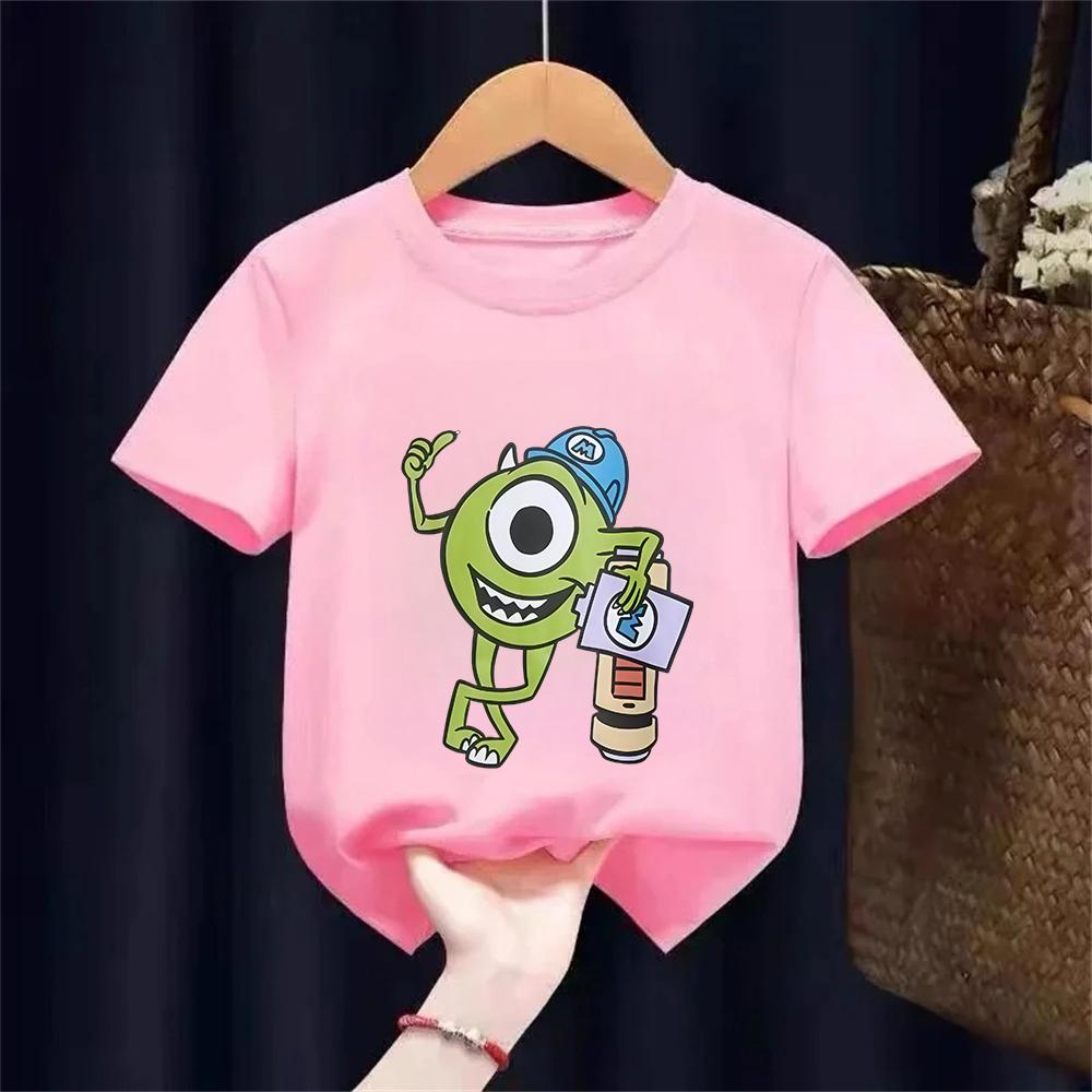 Disney Baby Boys Girls Tees Clothing Fashion Summer T-Shirt Monsters Inc Print Kids Short Sleeve T-Shirt