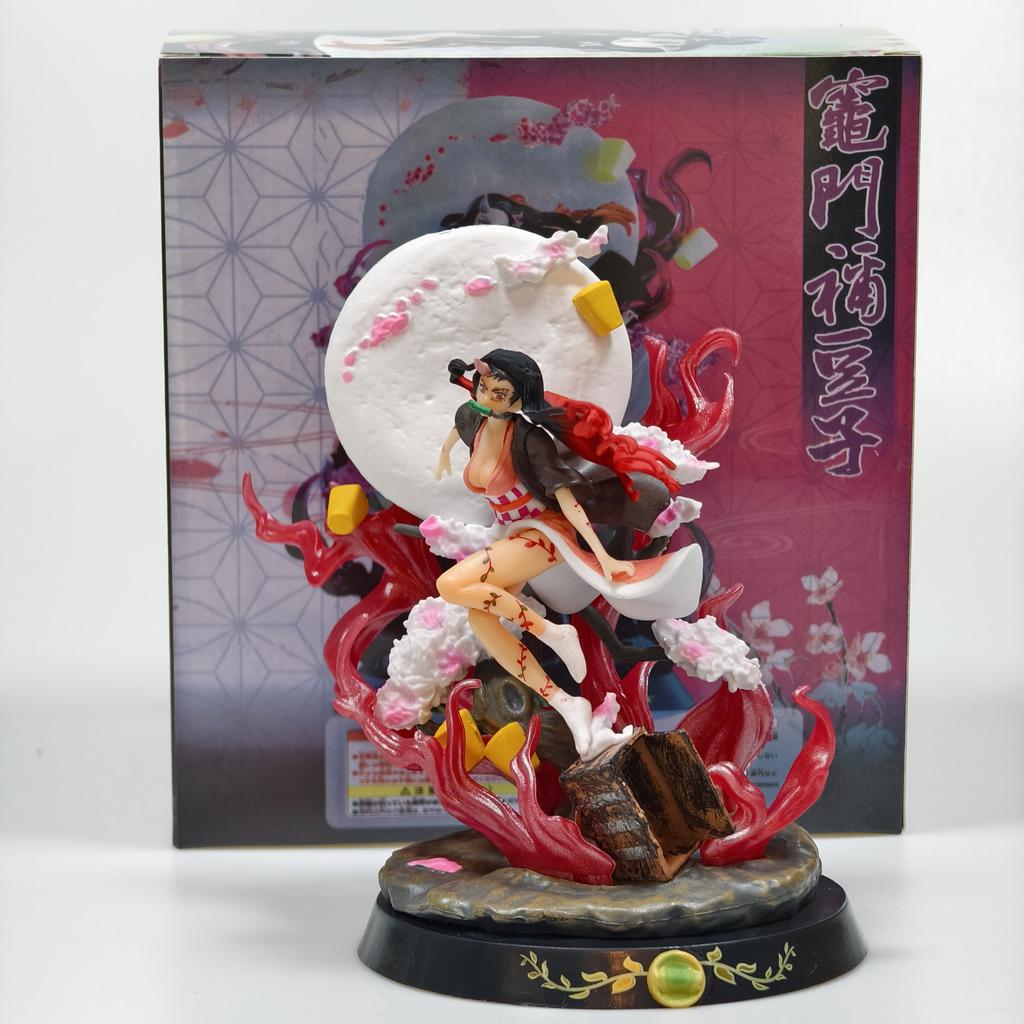 New Blood Breaking Mi Bean Handmade Ghost Slayer Blade Magic Cube Stove Door Statue Anime Desktop Decoration Ornament
